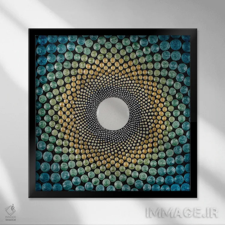 تابلو اشعهها اثر امی داینر - نمای قابدار مشکی