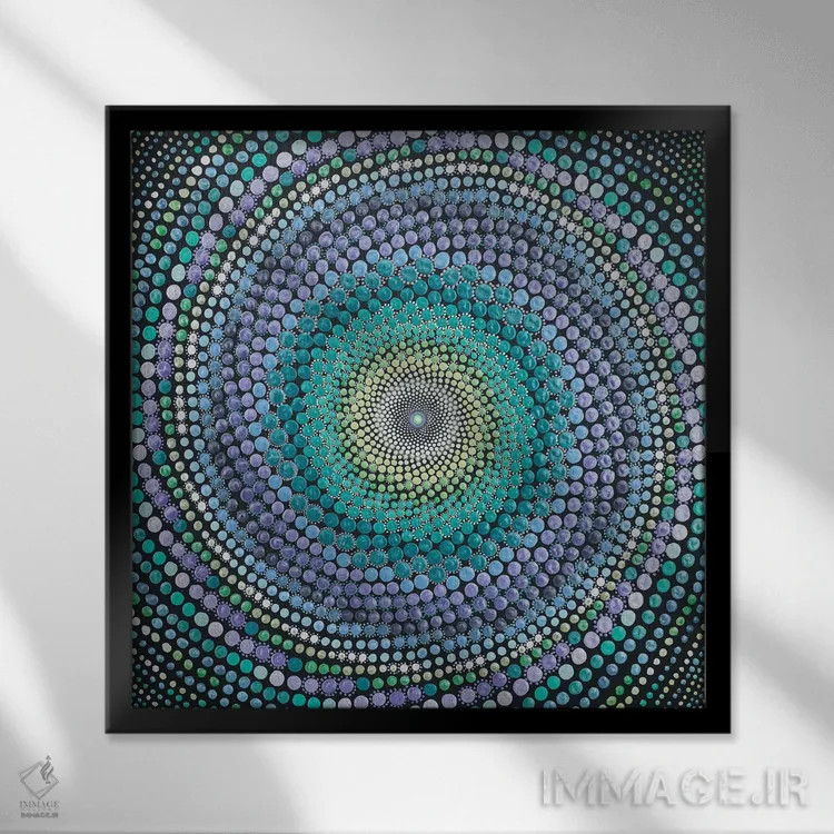 تابلو عشق و هوس در زمان کرونا اثر امی داینر - نمای قابدار مشکی