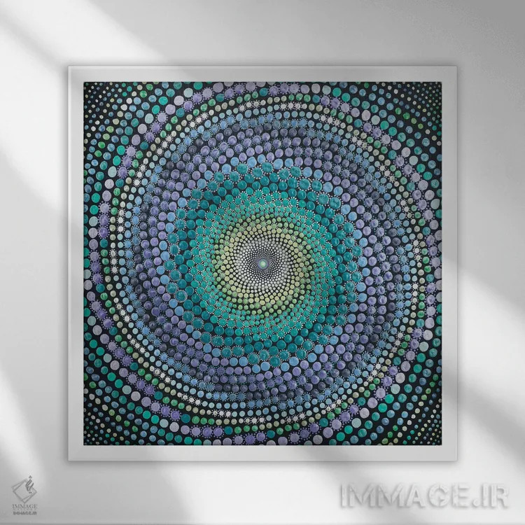 تابلو عشق و هوس در زمان کرونا اثر امی داینر - نمای قابدار سفید