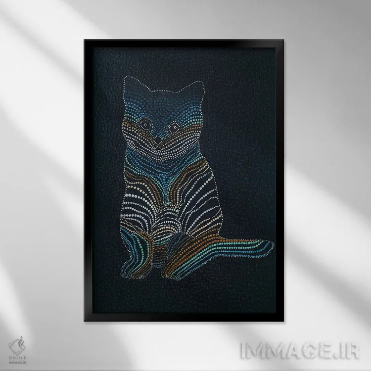 تابلو میو، میو (صدای گربه) اثر امی داینر - نمای قابدار مشکی