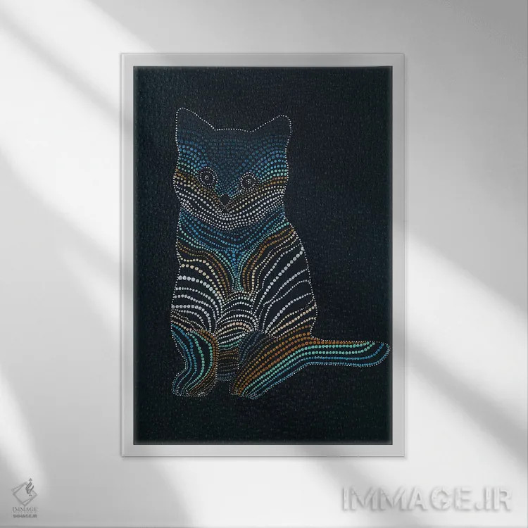 تابلو میو، میو (صدای گربه) اثر امی داینر - نمای قابدار سفید