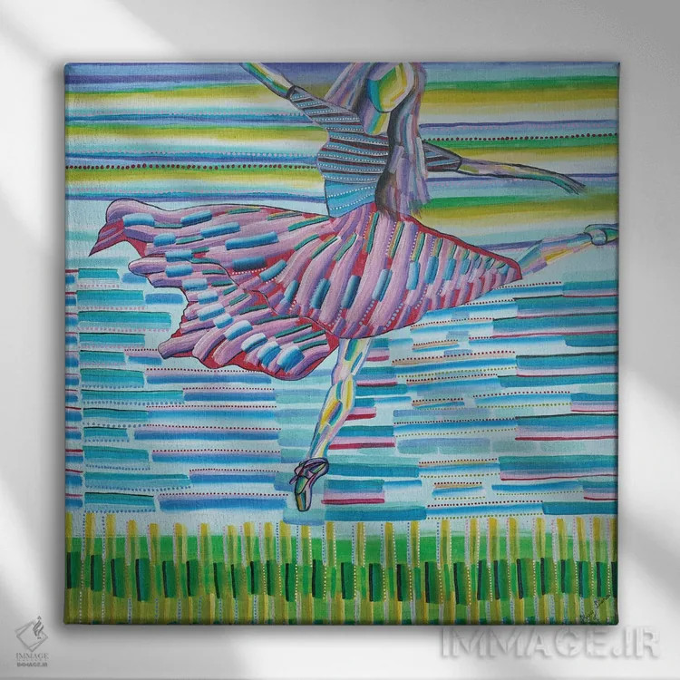 تابلو رقصیدن در نور عصرگاهی اثر امی داینر - نمای روبهرو روی دیوار