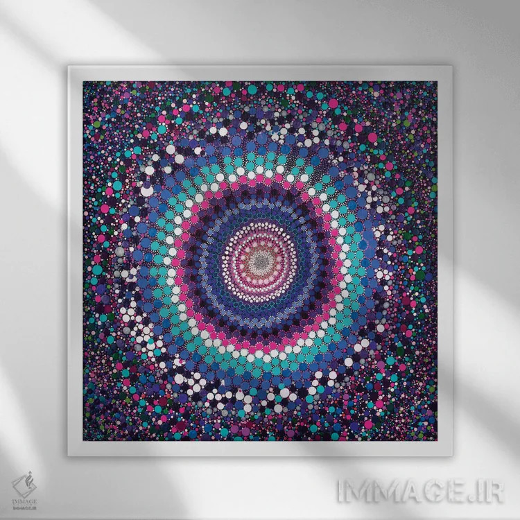 تابلو لوپینها (نوعی گل) اثر امی داینر - نمای قابدار سفید