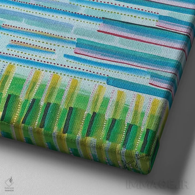 تابلو رقصیدن در نور عصرگاهی اثر امی داینر - نمای نزدیک بافت بوم