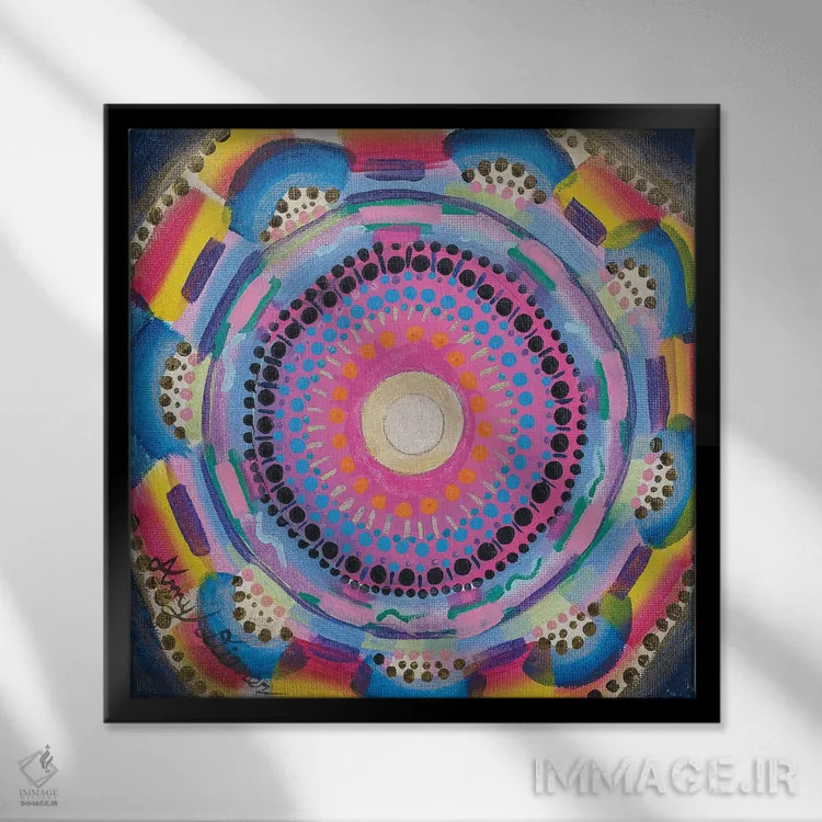 تابلو ذن رنگارنگ اثر امی داینر - نمای قابدار مشکی