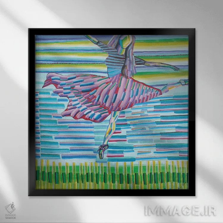 تابلو رقصیدن در نور عصرگاهی اثر امی داینر - نمای قابدار مشکی