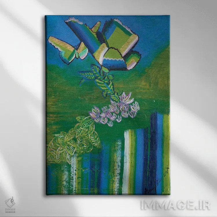 تابلو پروانهها اثر امی داینر - نمای روبهرو روی دیوار