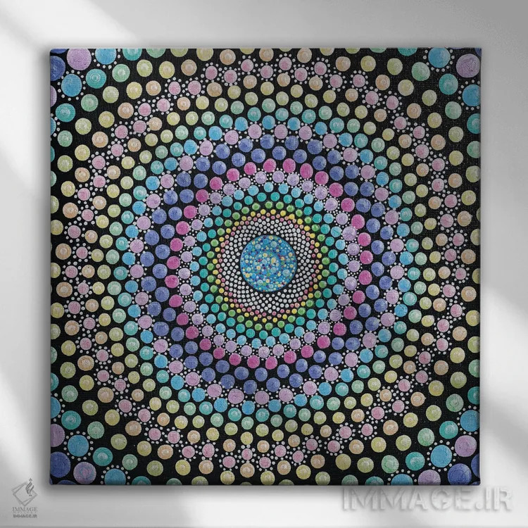 تابلو چرخش آبنباتی اثر امی داینر - نمای روبهرو روی دیوار