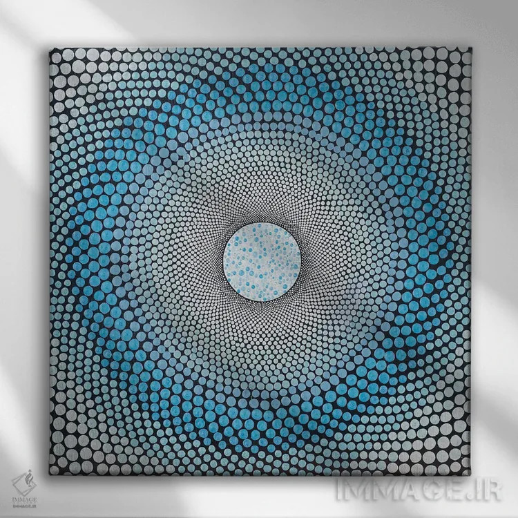 تابلو چاکرای آبی اثر امی داینر - نمای روبهرو روی دیوار