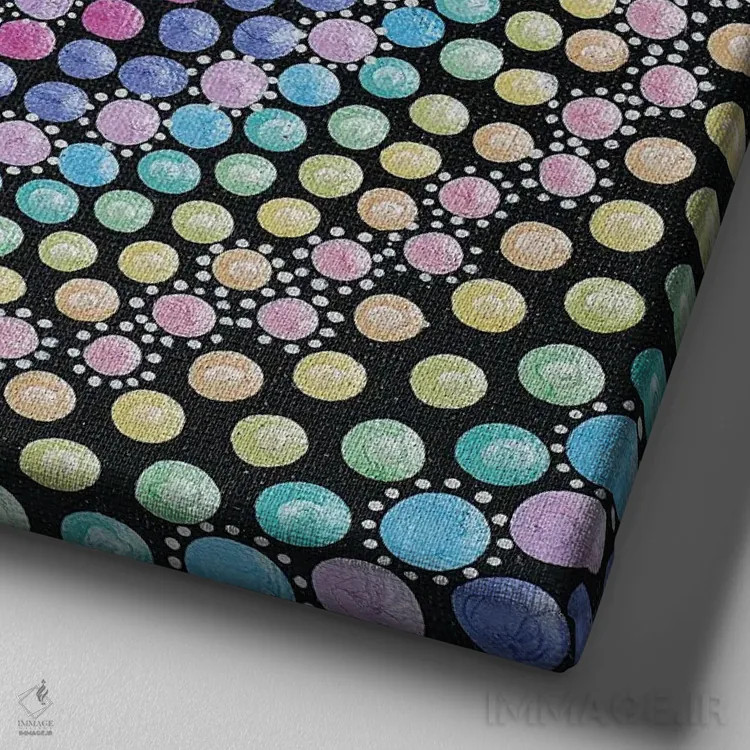 تابلو چرخش آبنباتی اثر امی داینر - نمای نزدیک بافت بوم