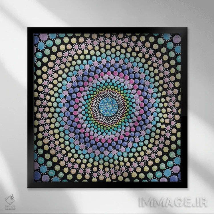 تابلو چرخش آبنباتی اثر امی داینر - نمای قابدار مشکی