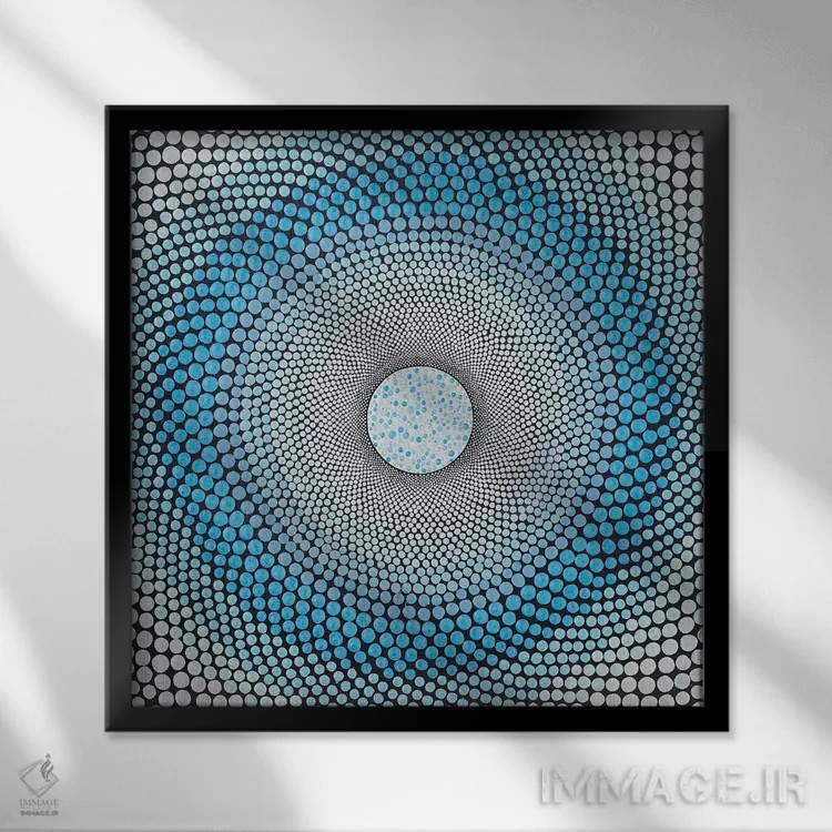 تابلو چاکرای آبی اثر امی داینر - نمای قابدار مشکی