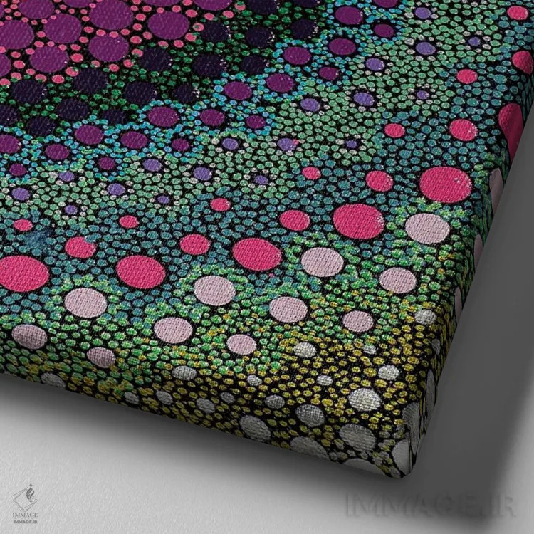 تابلو گرم I اثر امی داینر - نمای نزدیک بافت بوم