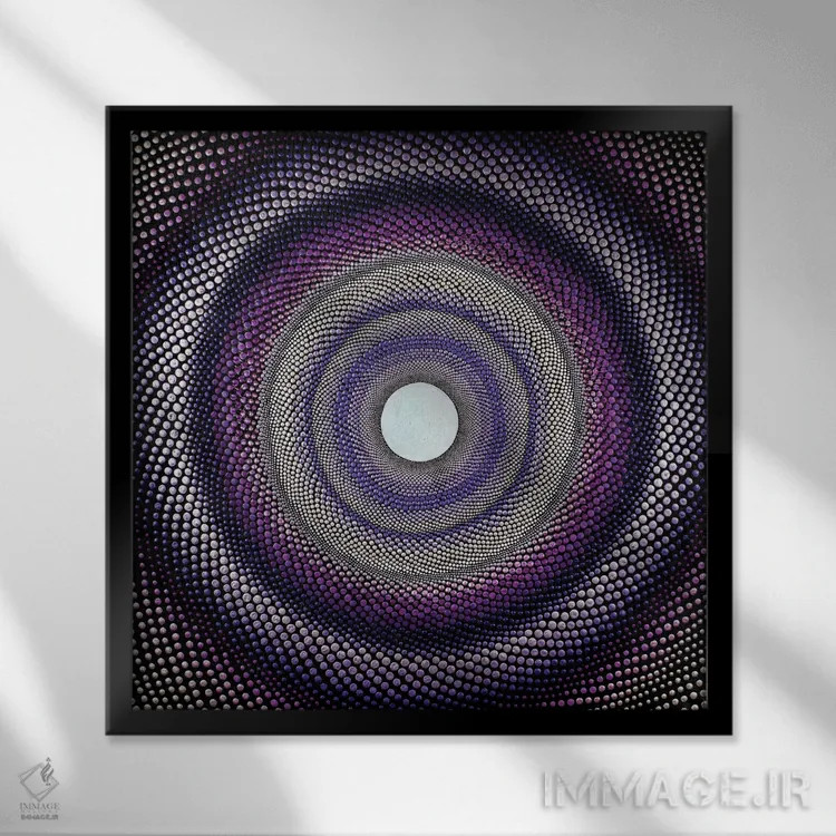 تابلو تونل بنفش اثر امی داینر - نمای قابدار مشکی