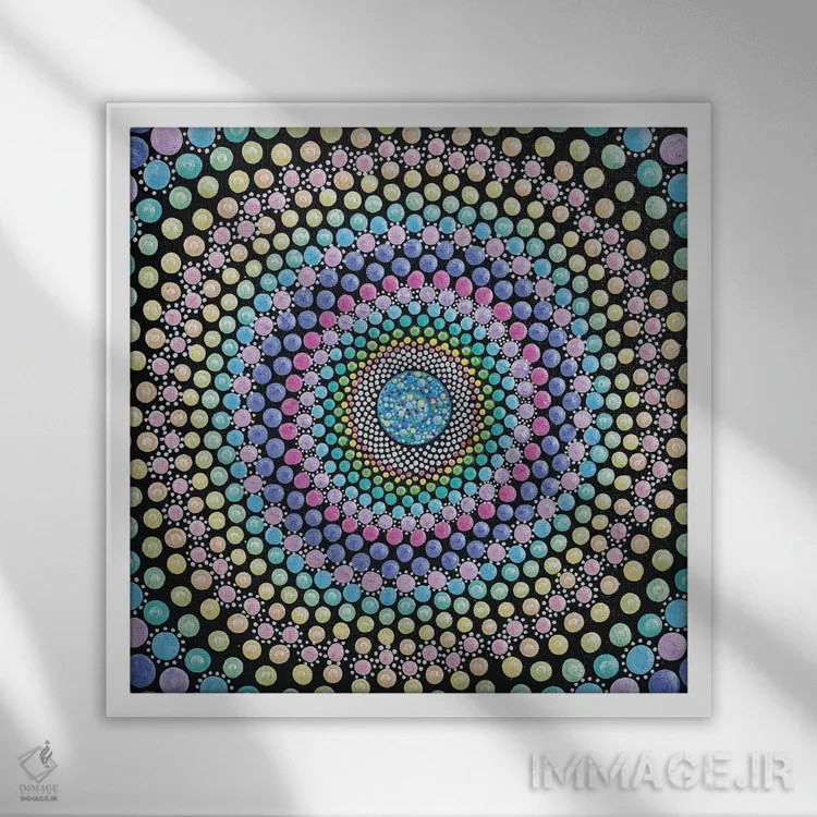 تابلو چرخش آبنباتی اثر امی داینر - نمای قابدار سفید