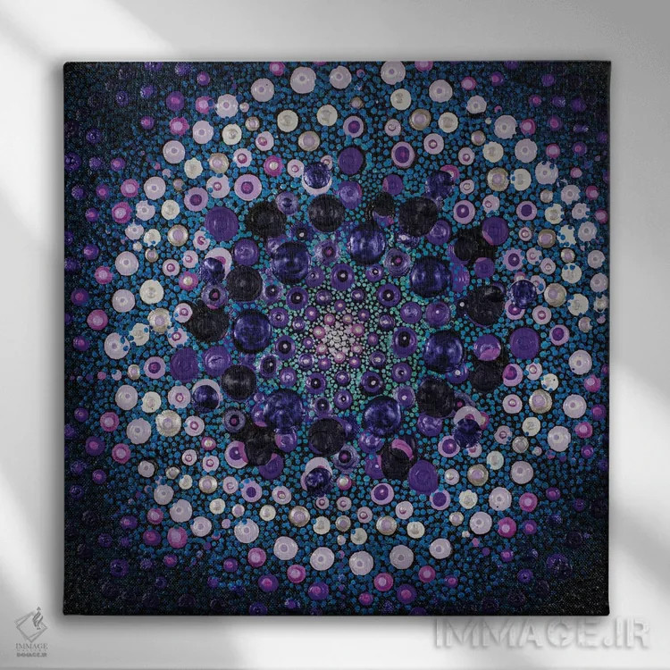 تابلو آبی و بنفش II اثر امی داینر - نمای روبهرو روی دیوار