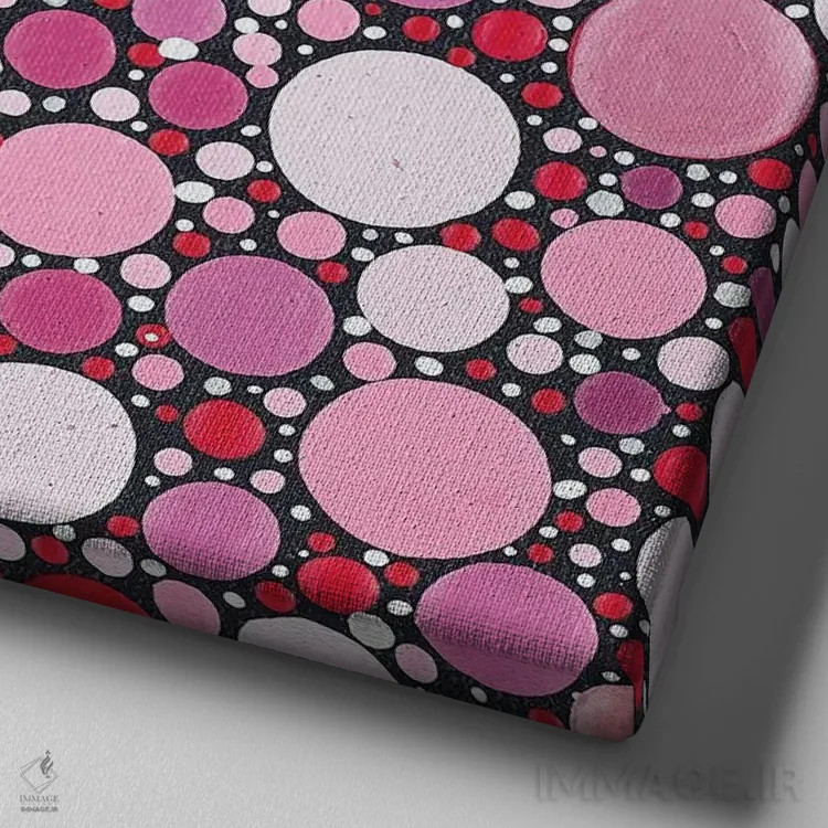 تابلو بهشت صورتی اثر امی داینر - نمای نزدیک بافت بوم