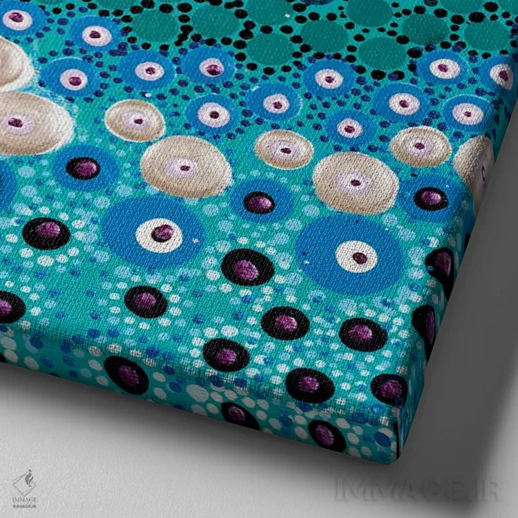 تابلو اقیانوس آبی اثر امی داینر - نمای نزدیک بافت بوم