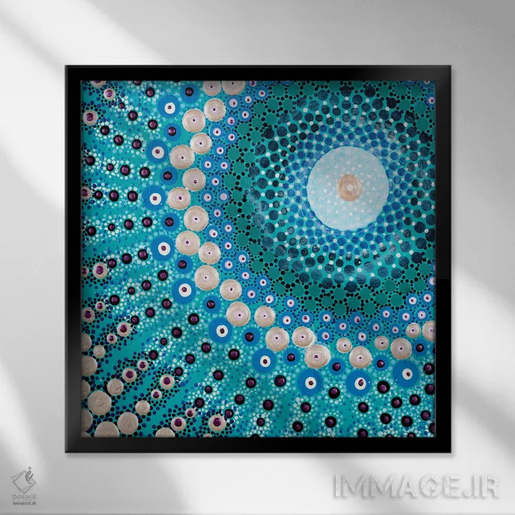 تابلو اقیانوس آبی اثر امی داینر - نمای قابدار مشکی