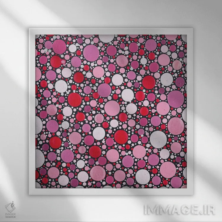 تابلو بهشت صورتی اثر امی داینر - نمای قابدار سفید