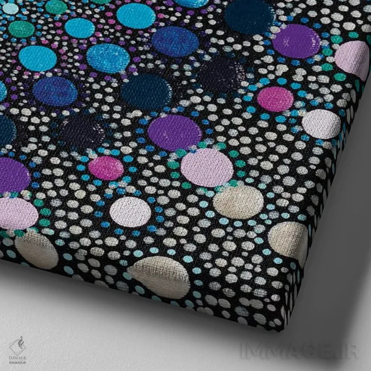 تابلو آبی و بنفش I اثر امی داینر - نمای نزدیک بافت بوم