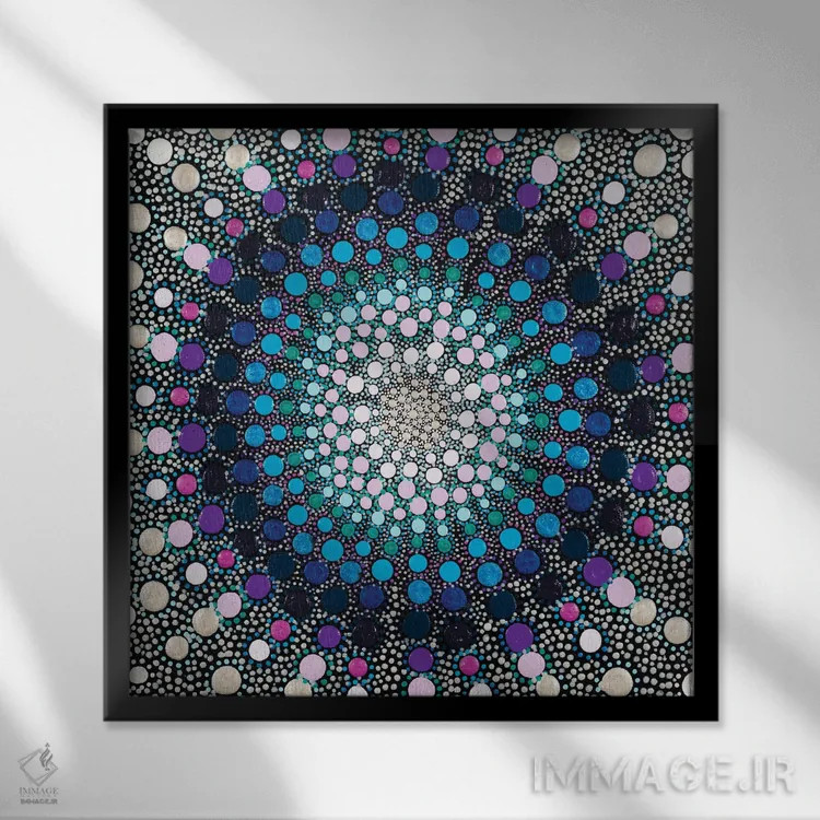 تابلو آبی و بنفش I اثر امی داینر - نمای قابدار مشکی