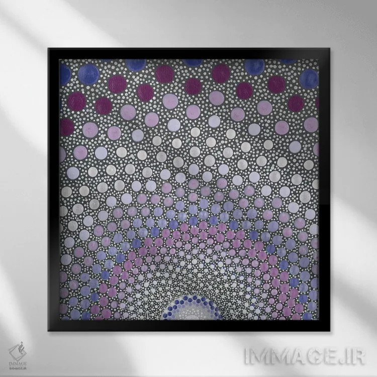 تابلو درخشش بنفش اثر امی داینر - نمای قابدار مشکی
