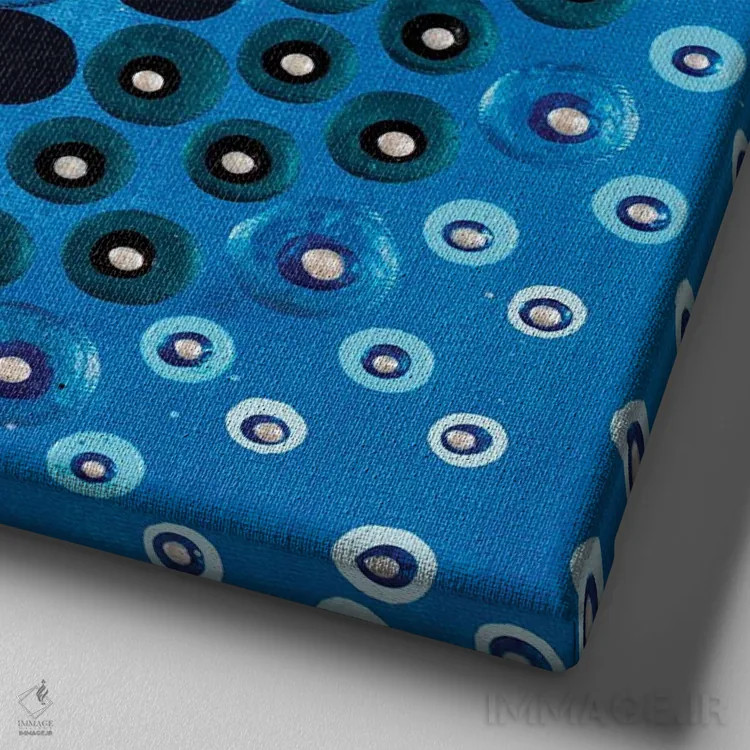 تابلو آبی پرطراوت اثر امی داینر - نمای نزدیک بافت بوم