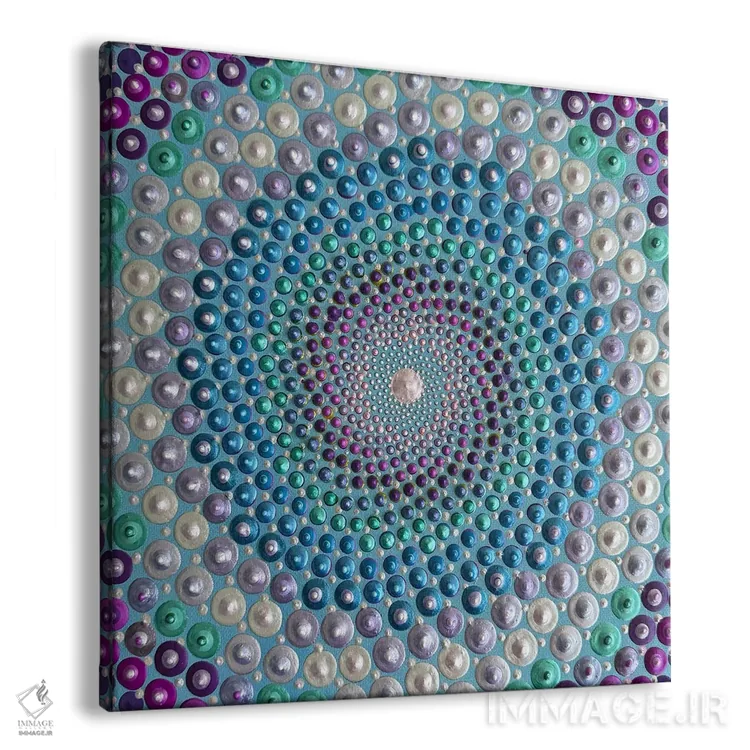 تابلو ماندالای مارپیچی اثر امی داینر - نمای پرسپکتیو محصول