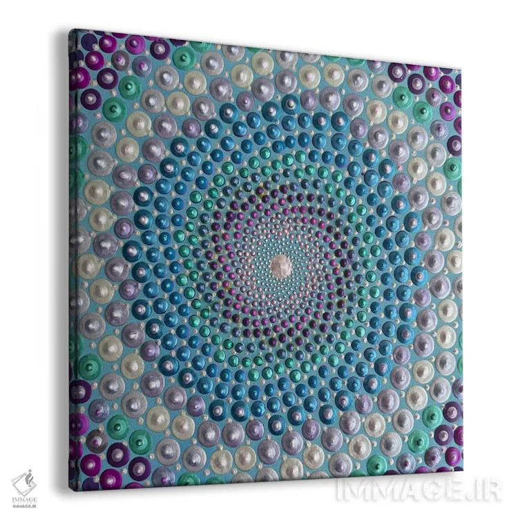 تابلو ماندالای مارپیچی اثر امی داینر - نمای پرسپکتیو محصول