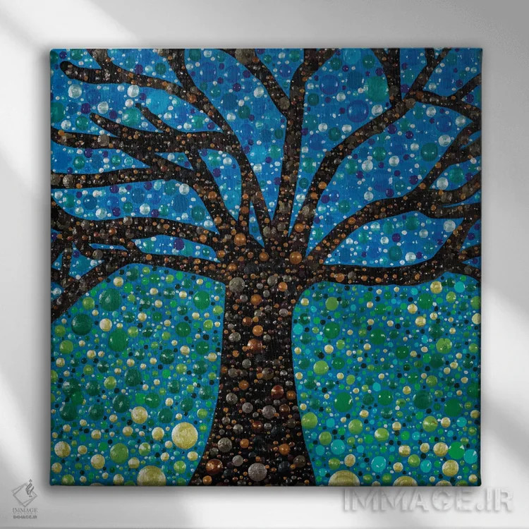 تابلو درخت زندگی اثر امی داینر - نمای روبهرو روی دیوار