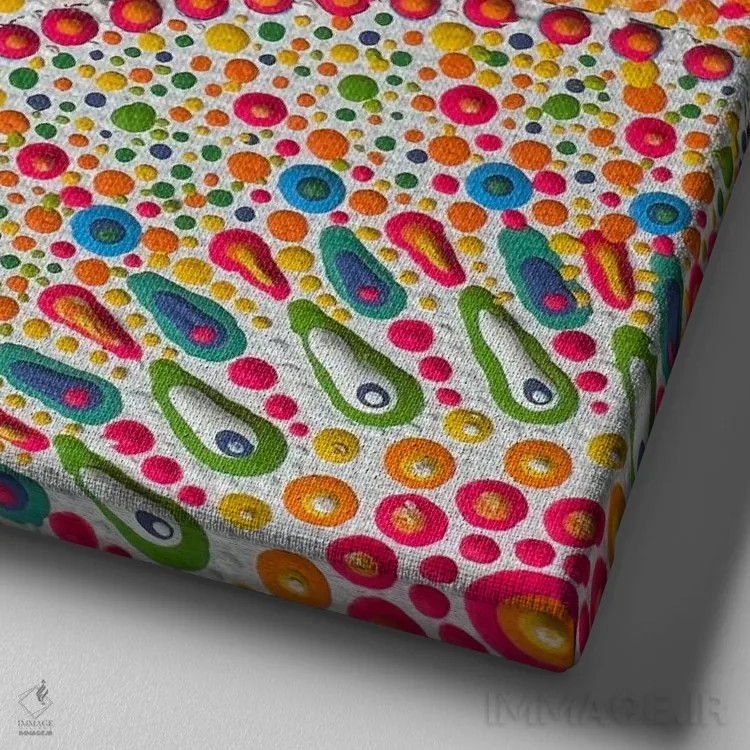 تابلو خلاقیت درخشان اثر امی داینر - نمای نزدیک بافت بوم