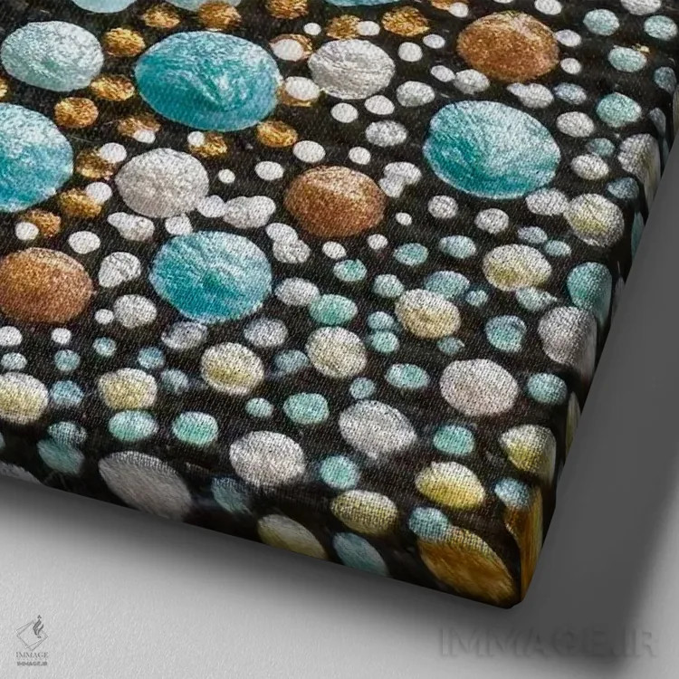 تابلو ماندالای کوچک اثر امی داینر - نمای نزدیک بافت بوم