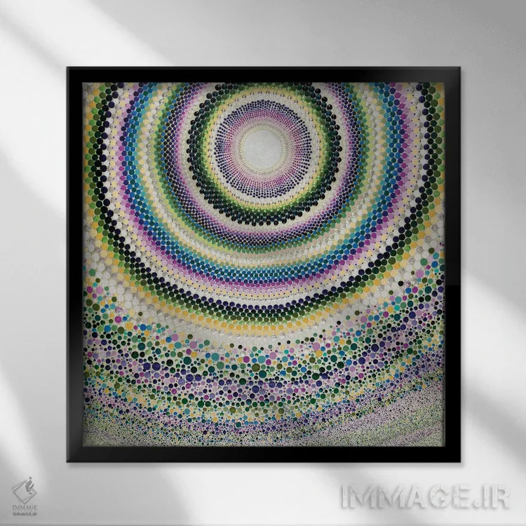 تابلو هورتانسیا (نوعی گل) اثر امی داینر - نمای قابدار مشکی