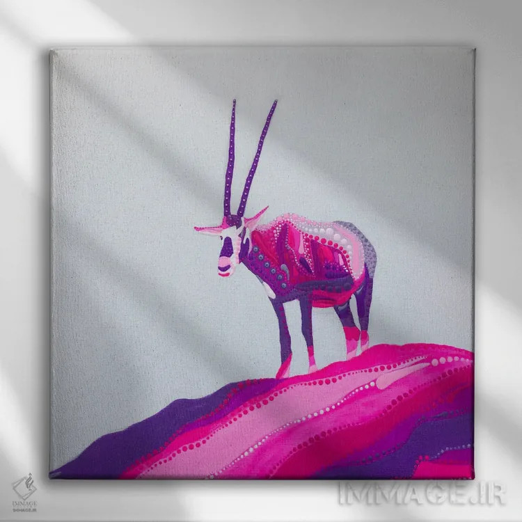 تابلو اوریکس باشکوه (نوعی غزال) اثر امی داینر - نمای روبهرو روی دیوار