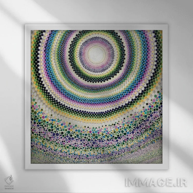 تابلو هورتانسیا (نوعی گل) اثر امی داینر - نمای قابدار سفید