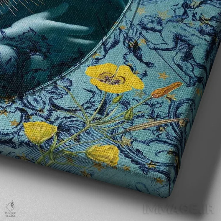 تابلو ۳۲ طعم اثر امی سالمونه - نمای نزدیک بافت بوم