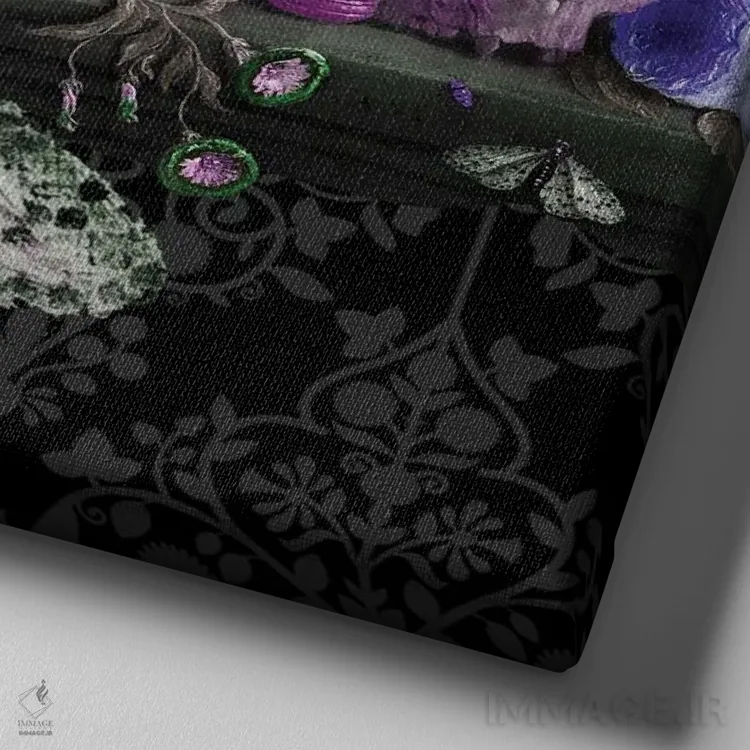 تابلو دخمهها اثر امی سالمونه - نمای نزدیک بافت بوم