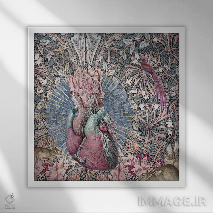 تابلو پرش خرگوشی اثر امی سالمونه - نمای قابدار سفید