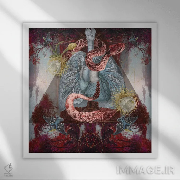 تابلو درخت کاکتوس اثر امی سالمونه - نمای قابدار سفید