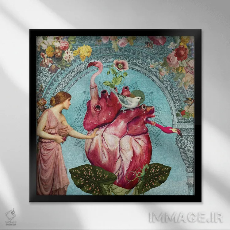 تابلو دلباخته/معشوق محبوب اثر امی سالمونه - نمای قابدار مشکی
