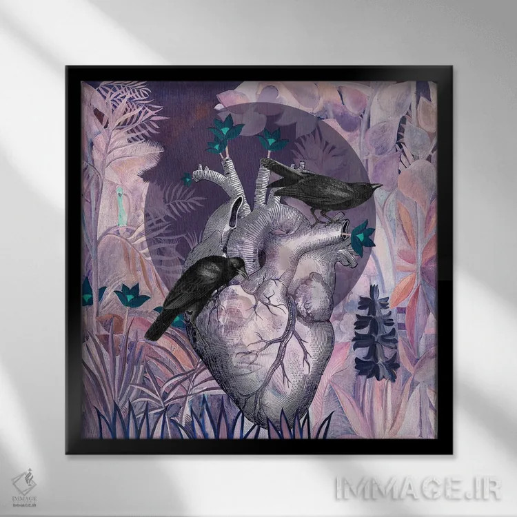 تابلو امید، چیزی با پر است (الهام از شعر) اثر امی سالمونه - نمای قابدار مشکی