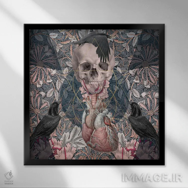 تابلو یک ناملایمتی (اصطلاحاً: دستهای کلاغ) اثر امی سالمونه - نمای قابدار مشکی