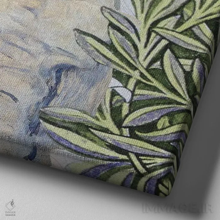 تابلو همهچیز دربارهٔ دنیای شکوفهها اثر امی سالمونه - نمای نزدیک بافت بوم