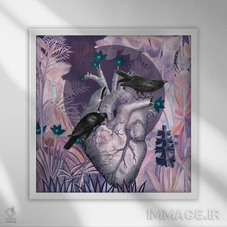 تابلو امید، چیزی با پر است (الهام از شعر) اثر امی سالمونه - نمای قابدار سفید