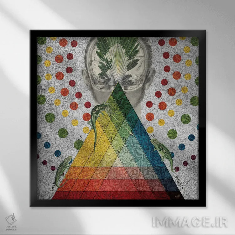 تابلو جعبه رنگها اثر امی سالمونه - نمای قابدار مشکی