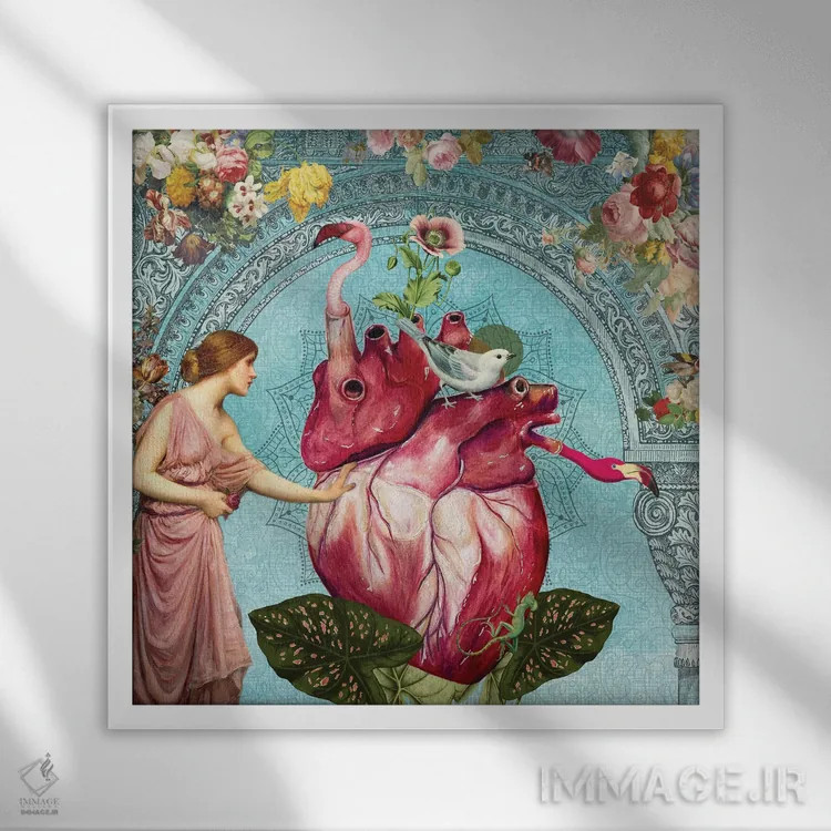 تابلو دلباخته/معشوق محبوب اثر امی سالمونه - نمای قابدار سفید