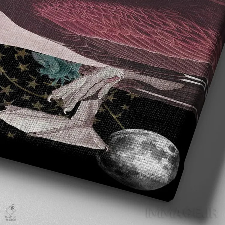 تابلو درخشش ماه اثر امی سالمونه - نمای نزدیک بافت بوم