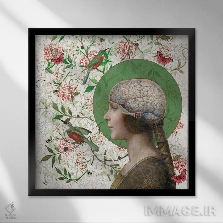 تابلو طبیعت یا تربیت (بحث فلسفی) اثر امی سالمونه - نمای قابدار مشکی