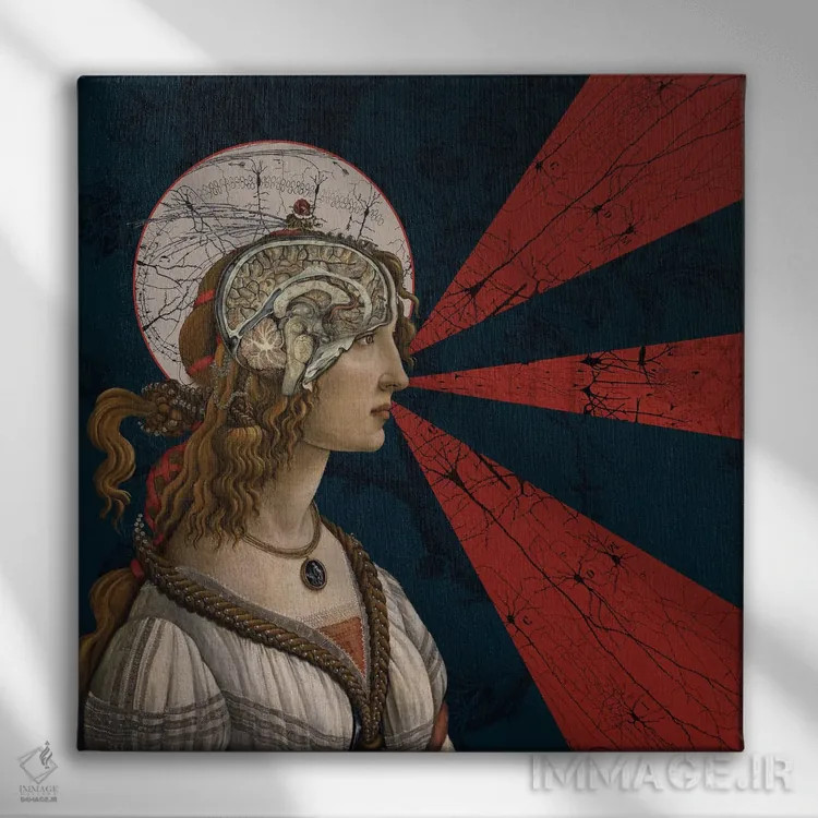 تابلو اتصالات نورونی اثر امی سالمونه - نمای روبهرو روی دیوار